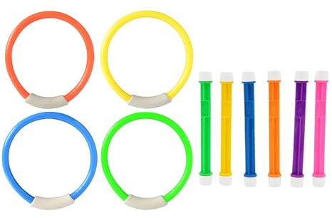 wisoolkic Juego acuático, Equipo de Entrenamiento, Anillos de Juguete, Juguetes Buceo, Habilidades natación en Actividades Piscina para niños o Amigos. El Paquete Anillos Buceo en Piscina