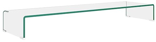 vidaXL TV-Tisch Aufsatz Monitor Erhöhung Glasbühne Podest Transparent 110x30x13