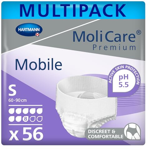 MoliCare premium Mobile 8 Tropfen Inkontinenzhosen | Größe S | 4 x 14 St.