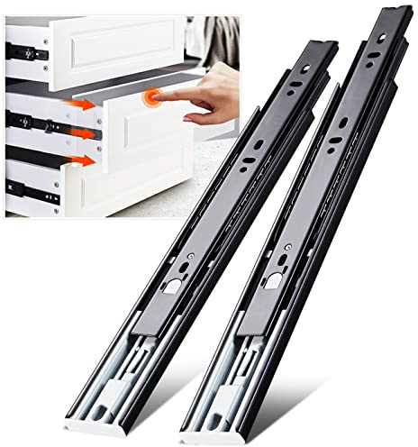 Push to Open Drawer Runners Full Extension 300 350 400 450 500 550 600 mm Ball Bearing Drawer Runners Slides Replacement Rails Track Guide Glides for Kitchen Bedroom Cabinets Heavy Duty 45kg 1 Pair