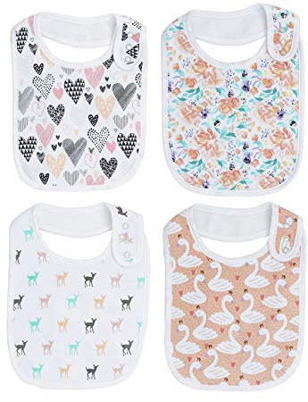 Maiwamita Wasserdichte große Baby Lätzchen zum Sabbern Zahnen Essen für Kleinkinder 4 PACK