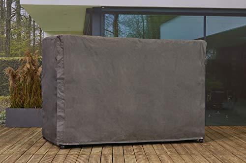 Gardissimo Premium 344462 Askim Atmungsaktive, Frostbeständige und Wasserdichte Schutzhülle für eine Hollywoodschaukel, 246 x 134 x 165 cm, Grau, PP-Textilgewebe