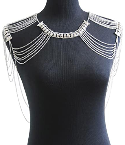 GALPADA Frauenkettenkette Glieder EKULET Schulterkette Bohemian Tassels Halskette Schmuck für Uniformes Kleid Bikini Brautprom Party Hochzeitskleid