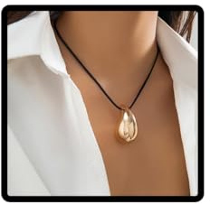 Wedity Collier larme cordon en cuir goutte d'eau pendentif collier bijoux de mode femmes collier fille