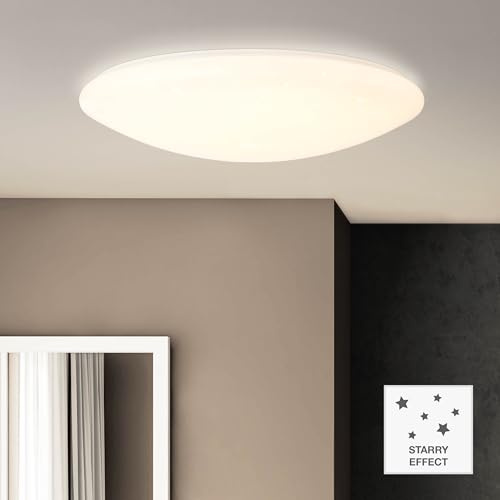 Lightbox LED Deckenlampe mit Sternenglanz & CCT & Nachtlicht & Timer - | LED Deckenlampe, Sternenglanz, dimmbar, Fernbedienung, Ø 58cm, 7000 lm