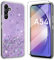 Glitter Bling Case Cover Compatible with Samsung Galaxy A54 5G Phone Case with 1 Pack Tempered Glass Screen Protector Phone Case,Soft TPU Slim Fit Shockproof Anti-Scratch-Purple