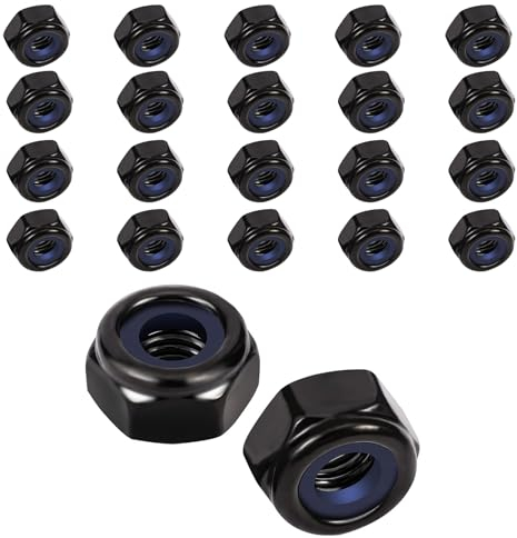 CPYJW Dadi di bloccaggio DIN 985 m8, M8 304, in acciaio inox A2 V2A M8, dadi esagonali metrici, dadi autobloccanti (nero)