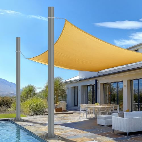 Kaitenv Palo parasole regolabile in altezza, in acciaio, pali forti (parete 2,5 mm) con set completo con fissaggio per giardino, terrazza e balcone