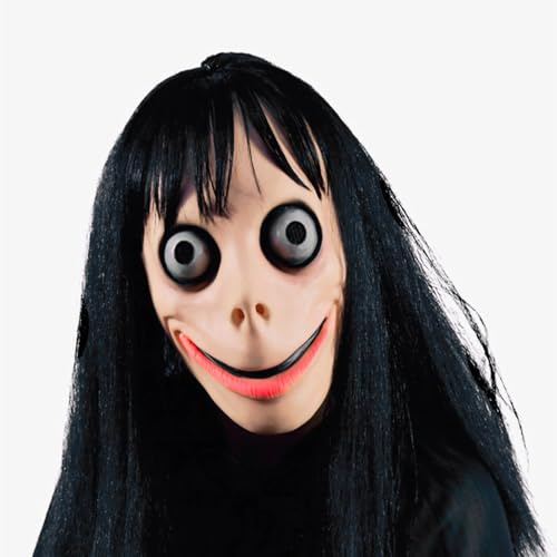 Capaneus MOMO mask, halloween mask skräck, latex halloween mask, läskiga masker, MOMO mask skräck, mask halloween för skräck temafest