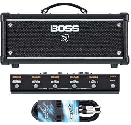 Boss Katana Head Gen 3 Gitarrenverstärker Amp Topteil mit GA-FC-EX Fußschalter und keepdrum Klinkenkabel