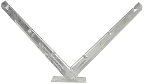 Razor Wire Bracket, Hot-dip Galvanised V Stand, Barbed Wire Shelf Arm Extensions Bracket for Roll Chain Link Fence, Garden Ribbon Cage(3PCS - 55x32 cm)