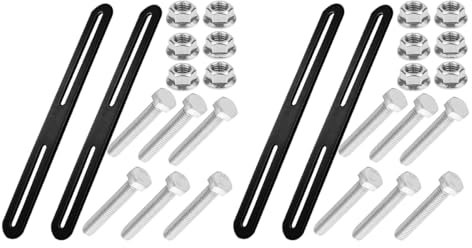 Ieron Kit de Montage 2 pièces pour boîte aux Lettres de clôture, Montage sur clôture, 280 x 24 mm, Fixation de boîte aux Lettres pour sécuriser Les boîtes aux Lettres aux portails (Noir, 280 mm)