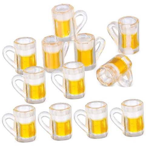 CHICAMPERA 4 Ensembles Ornements en Verre À Bière Petites Chopes À Bière Jouets Mini Maison De Poupées Chose Usine Décoration Intérieure Fausse Chope De Bière Smoothie Résine 20 Pièces * 4