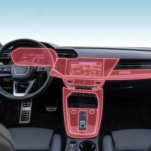 Kaecad Pellicola protettiva per interni auto, cruscotto, piano del cambio, console centrale, antigraffio, trasparente, in TPU, per Audi S3 2021-2025 (pellicola di navigazione GPS)