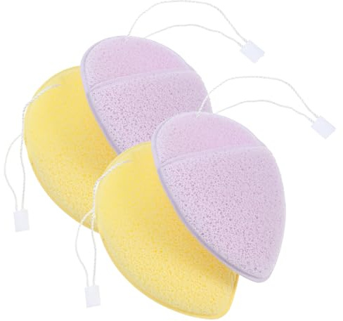 BESTYASH 4 Esponjas de Limpieza Facial en Forma de Gota para Exfoliación y Fácil Agarre Esponjas para Lavarse la Cara Paquete de 4 Unidades
