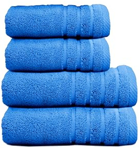 Sedalinne - Juego de Toallas de Baño Completo 500 Gr Liso - Toallas Baño Grandes y Pequeñas Rizo 100% Algodón - Pack (2 Lavabo + 2 Ducha) - Alta Absorción - Toalla Algodon - Turquesa