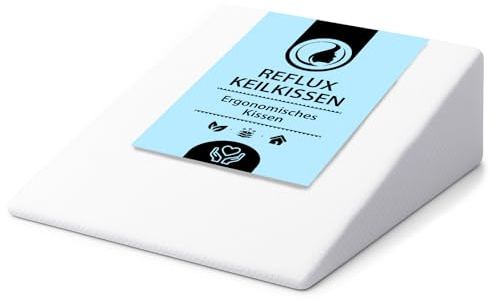 MaxxGoods Keilkissen 60x60x21cm - ergonomisches Refluxkissen für besseren Schlaf & entspannte Haltung - druckentlastend, atmungsaktiv - Lesekissen, Rückenkissen, Rückenstützkissen, Lagerungskissen