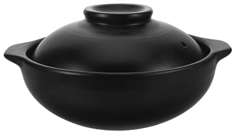 VALICLUD Pentola in Terracotta Per Cucina Casseruola in Ceramica Per Zuppa Pentola Anti-crepa Con Coperchio Capienza Per Cucinare Terrine Riso e Zuppe Casa
