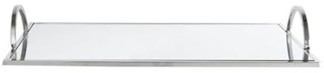 Plateau de Service Miroir 35cm Argent