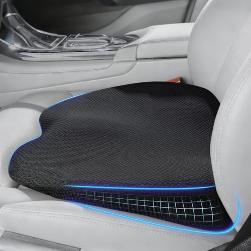 Car Memory Foam Seat Cushion Car Seat Cushions for Driving Wedge Booster Seat Cushion for Short People Chair Seat Cushion Pad Seat Back Support for Office Chair, Cars, and Trucks (Extended Version)