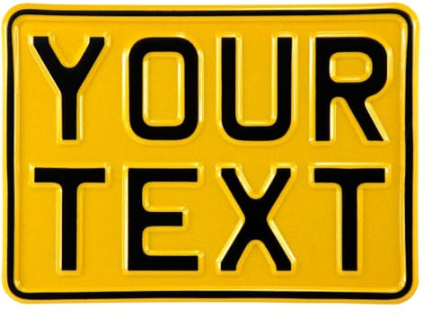 7x5 Motorbike Yellow Melal Pressed Show Plate (Non-Road Legal), Road-Legal Plate, Novelty Yellow Kids text Age motorcycle Show Pressed number plate bike metal 7x5