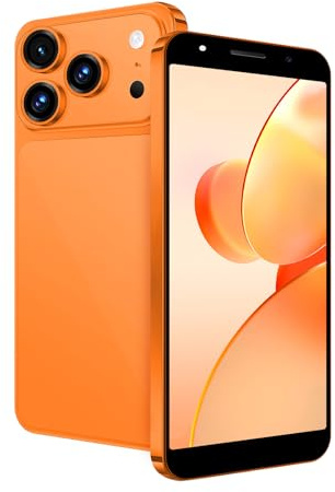Fine Life Pro Téléphone déverrouillé, processeur 4- Core, Smartphone 4G - LTE TDD FDD, Appareil Photo 2MP + 2MP, 2GB RAM, 16GB ROM, 128GB d'extension, écran 5.0 Pouces (28 Orange)