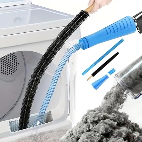 Dryer Vent Cleaner Kit, Universal Dryer Lint Vacuum Attachment & Lint Remover Brush for Power Washer and Dryer Vent Hose Replacement Parts