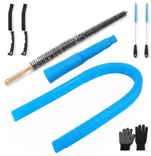8 PCS Universal Dryer Vent Cleaner Kit, Include Vacuum Hose Attachment Lint Remover Brush & Crevice Cleaning Brush, for Washer and Dryer Lint Remover, Efficiently Removes Lint/Debris