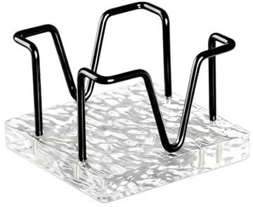 Desktop Notizpapierbox mit Metallrahmen, transparente Acrylblock Aufbewahrungsbox für die Organisation von Schulbüros