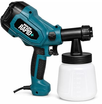 MYLEK Electric Paint Sprayer Gun 400W Indoor, Outdoor, Home or Garden, Fences, Walls, Wood, Solvents, Water Based Paints, Emulsions, Primers, Oil, Stain, Varnish, Preservatives & More
