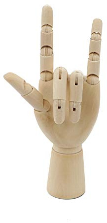 Wooden Hand Modelle, Yefun Rechte/Links Hand Body Künstler Modell Articulated Mannequin aus Holz für Kunst Zeichnen (Left, 7 Inch)