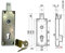 serratura per basculante/garage cilindro a profilo europeo interasse 60 mm