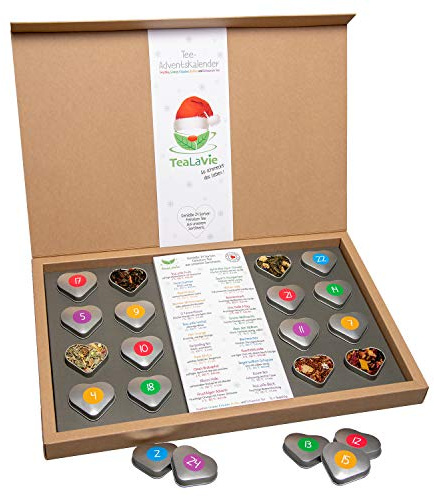TEALAVIE Tee-Adventskalender 2027 | 24 hochwertige lose Tees in edlen Teedosen | Handmade | Merry Christmas Happy New Year (Set), Chanukka - jetzt zu Weihnachten 2027 schenken 220g