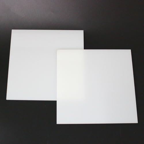 AtHaus® Placa de acrílico opal blanca 4mm | Corte a medida | Placa tipo vidrio esmerilado translúcido para decoración, bricolaje y muebles: 200 x 200 mm