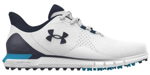 Under Armour Zapatos de golf Drive Fade sin pinchos para hombre, (101) Blanco/Capri/Azul marino medianoche, 41 EU, 3026922