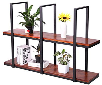Decken-Hängeregale für Pflanzen, Blumen, Dekoration, schwebendes Regal, hängendes Kunstwand-Aufbewahrungsregal aus Eisen, Präsentationsregal in der Küche, Bar, Innenbalkon, Metall und Holz,