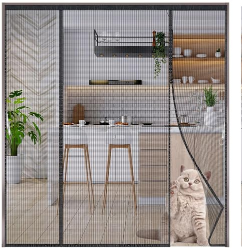 Ouverture LatéRale Pour Porte Coulissante Double Porte Patio Moustiquaire,Moustiquaire MagnéTique Porte Rideau MagnéTique De Porte De Balcon,Rideaux Anti Mouches pour Porte Fermeture Automatique