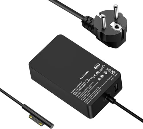 65W Pro Ladegerät Adapter Ladegerät Kompatibel mit M icrosoft Surface Pro 3/4/5/6/7/8/9/10/11/X Go 1/2/3 Laptop 3 2 1 Laptop/Tablet Ladegerät