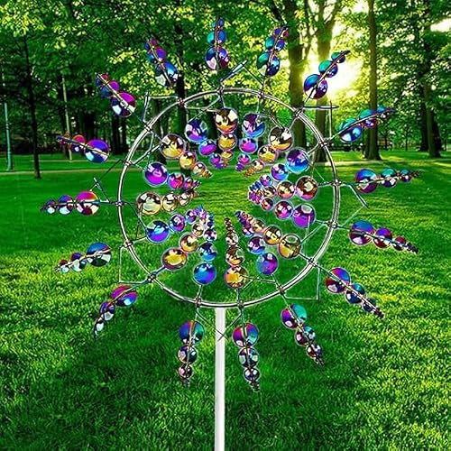Magische Metall-Windmühle, 3D-Metall-Windskulpturen, Spinner, magische Metallskinetische Skulptur, Windfänger, Metall-Windmühlen für den Hof und Garten, Kunst, Outdoor, Terrasse, Rasen-Dekoration