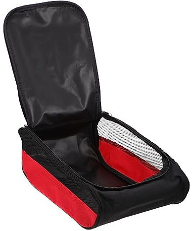 COLLBATH 1 Stück Golfschuhtasche Schwarz Und Rot Tragbare Nylontasche Verdickte Aufbewahrungstasche Outdoor Golfschuhtasche Und Atmungsaktiv