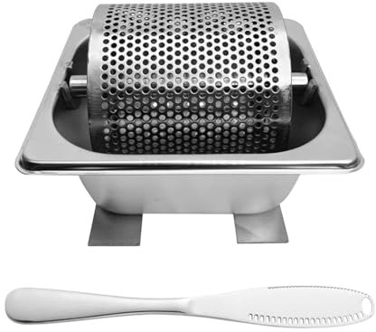 Edelstahl-Butterroller, 1L Butterapplikator, Butterwalze mit Stützfüßen, Butterroller-Werkzeug mit Butterschaber, Abnehmbares Butterverteilerrad für Restaurant Grill im Freien Brot Toast und Burgern