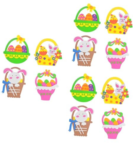 Abaodam 4pcs Easter DIY Material Eva Flower Basket Craft for Kids Educational Easter Present Toys Random Style