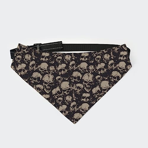 Cooles Totenkopf-Hundehalstuch, Halsband, Dreieckstuch, Katzenhalstuch mit Verstellbarer Schnalle