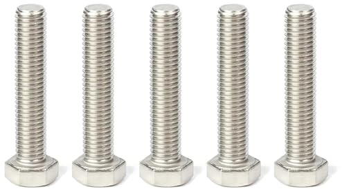 cyclingcolors 5x Sechskantschraube nach DIN 933 ISO 4017 Edelstahl A2 Rostfrei Vollgewinde Außensechskant Maschinenschraube Metrisch, M12x120mm
