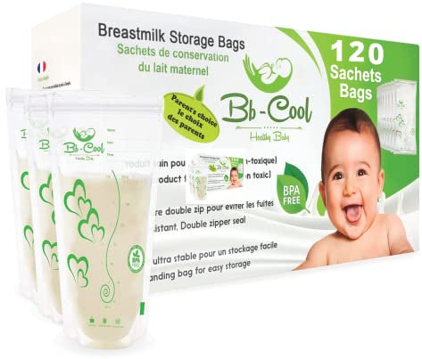 120 Stück Muttermilchbeutel, vorsterilisiert, BPA-frei, 210 ml, zum Einfrieren von Muttermilch, mit doppeltem Reißverschluss, sehr wasserdicht