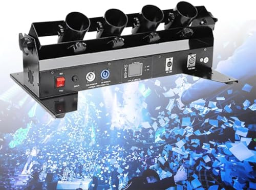Máquina De Confeti Profesional, Lanzador De Confeti Eléctrico con Control Remoto, Máquina De Confeti De 4 Disparos para DJ, Fiestas, Discotecas, Bodas, Escenarios