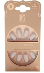 SOSU Cosmetics Marshmallow C07 Short Square Nails – Soft Pink Artificial Nails with Glossy Finish – Easy to Apply & Long-Lasting