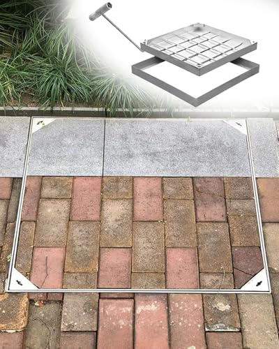 Canaleta de Drenaje Tapa de Desagüe de Piso de Garaje Empotrada, Tapas de Depósito de Aguas Residuales de Relleno de Concreto de Bajante de Sótano, Sistema de Tapa de Registro de Acero Inoxidable de A