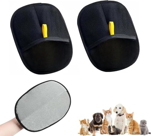 Gant Anti Poil Animaux Vetement, Gant pour Enlever les Poils, Brosse Poils Animaux pour Canapé, Meubles, Tapis, Siège Auto (2 pièces)