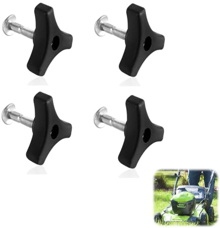 Hugwish 4 pcs Universal-Rasenmähergriff Flügelmutter Schraube, Rasenmäher Griff Knöpfe Mutter Schraube, Rasenmäher Griffschrauben Set, Universal Lawnmower Accessory